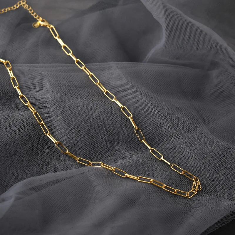 925 Sterling Silver Gold Necklace For Women High Quality Sterling-silver-jewelry Chain Necklace