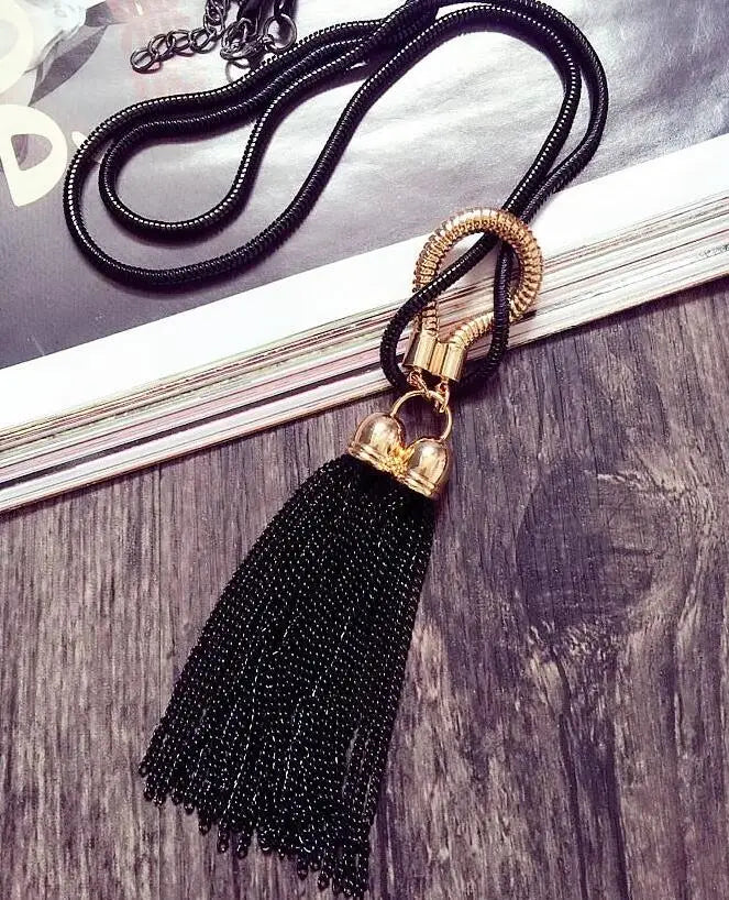Fashion Long Necklace for Women Collier Femme Vintage Tassel Necklaces & Pendants 2022 Statement Jewelry Collar Mujer Maxi Colar