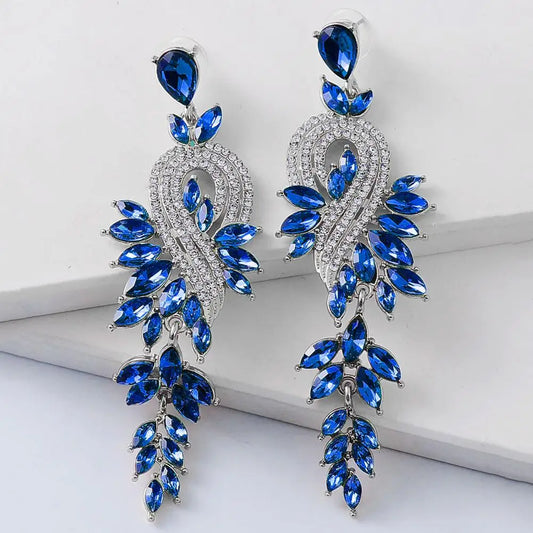 1 Pair Dangle Earrings Faux Crystal Stud Earrings Jewelry Elegant Long Drop Earrings Brincos Pendant Jewelry Ear Accessories