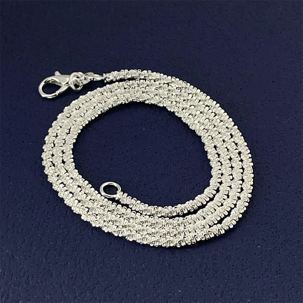 Exquisite 925 sterling silver sparkling necklace for women engagement party jewelry gifts