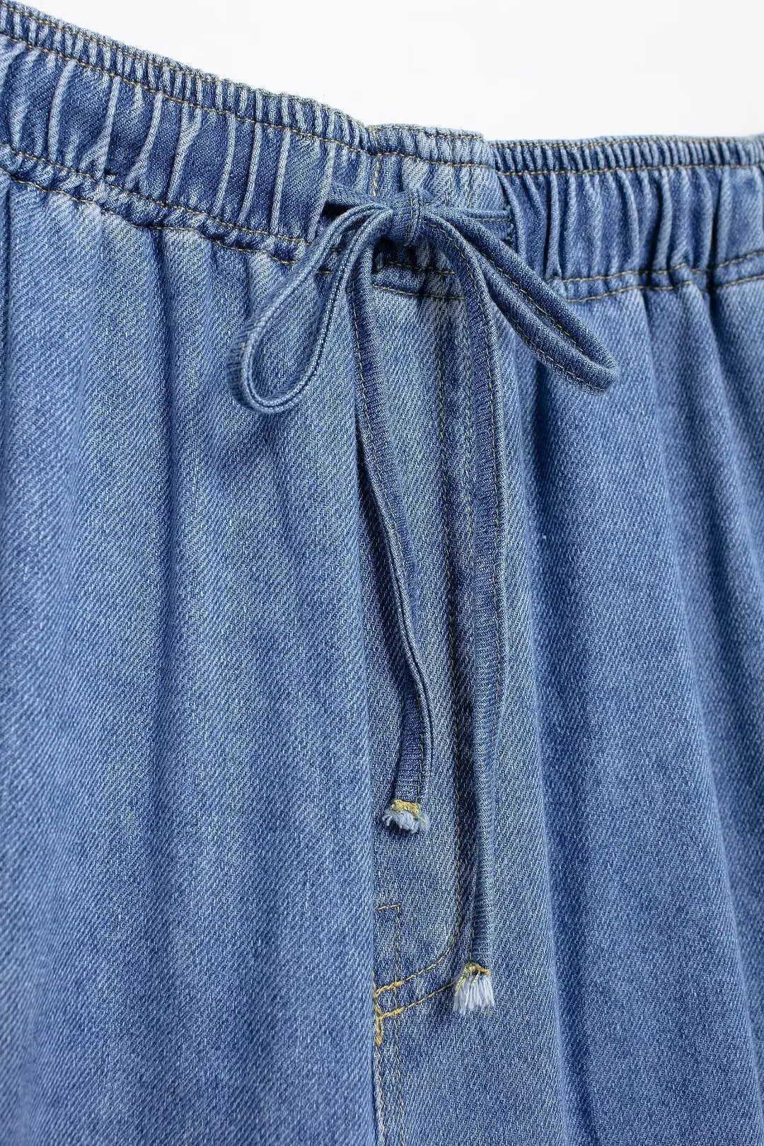 2024 Autumn Denim Pant For Women Loose High Waist Jeans Female Fashion Drawstring Elastic Waist Wide Leg Pants