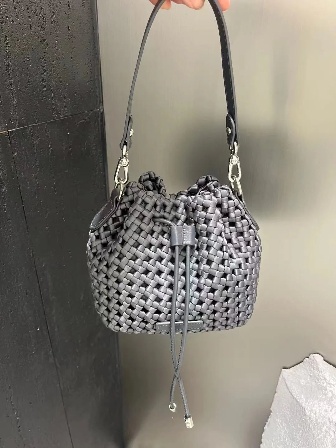 Tote bag woman Bucket bag handbags for women Nylon underarm purse European-style hand-woven bag for women