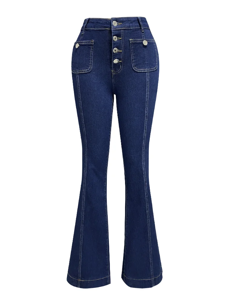 Women Fashion Vintage Washing Denim Long Pant Wide Leg High Waist Jeans 2025 New Lady Summer Commuter Y2k Denim Trousers