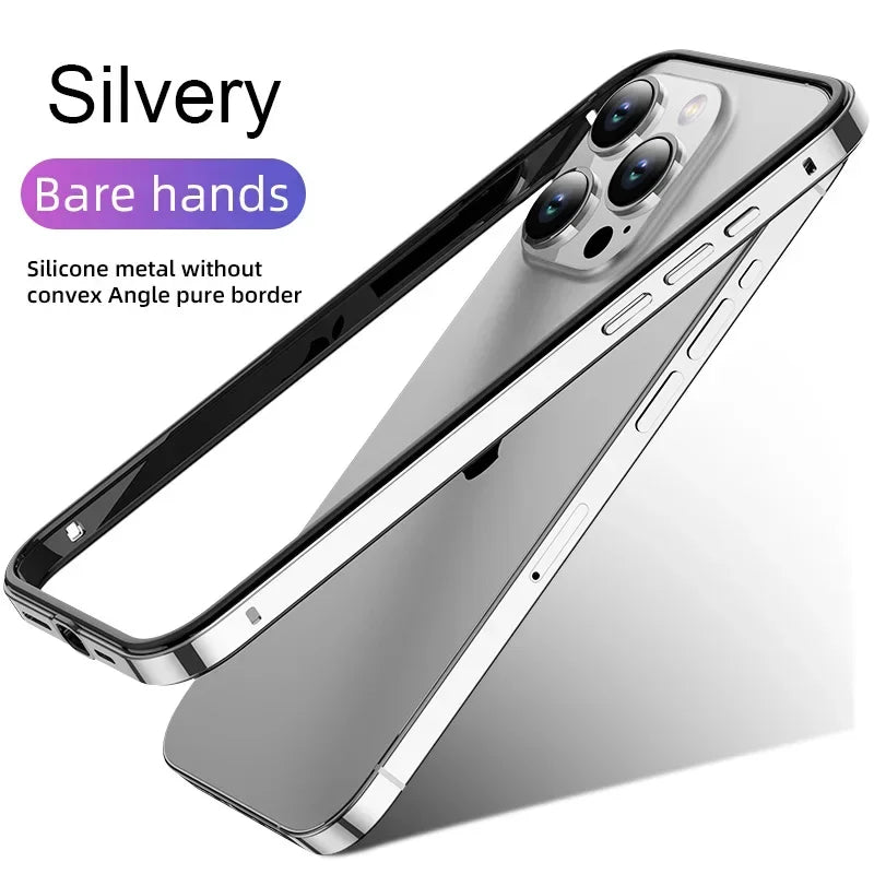 Hybrid Silicone Frame Aluminum Metal Phone Cases For iPhone 16 15 Pro Max 14 13 12 Better Heat Bumper