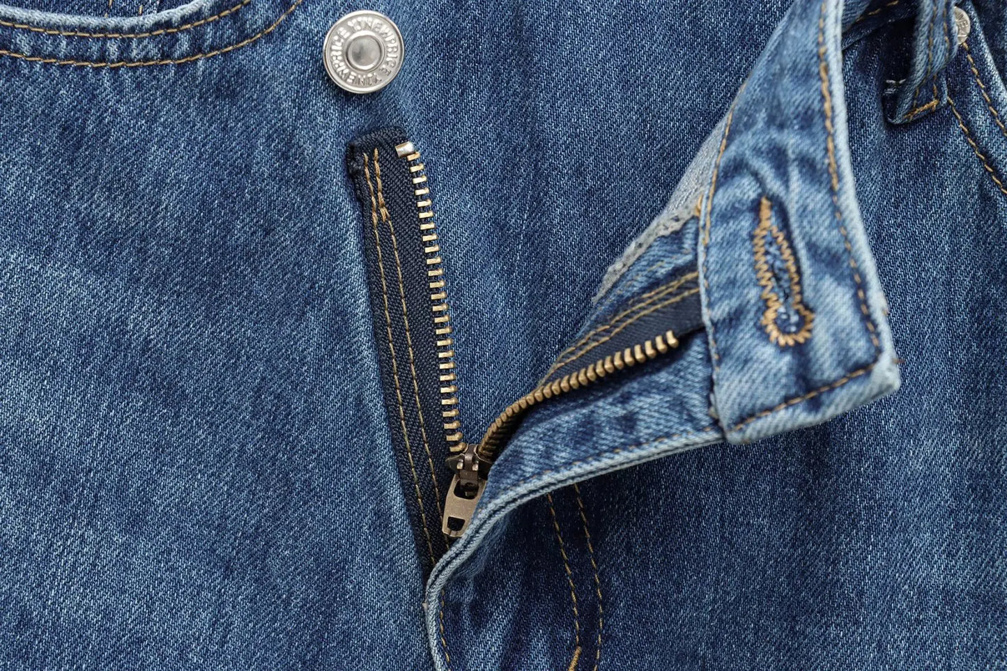 Women's new chic fashion asymmetrical waist design loose high waist wide leg jeans retro side pocket zipper women's denim pants
