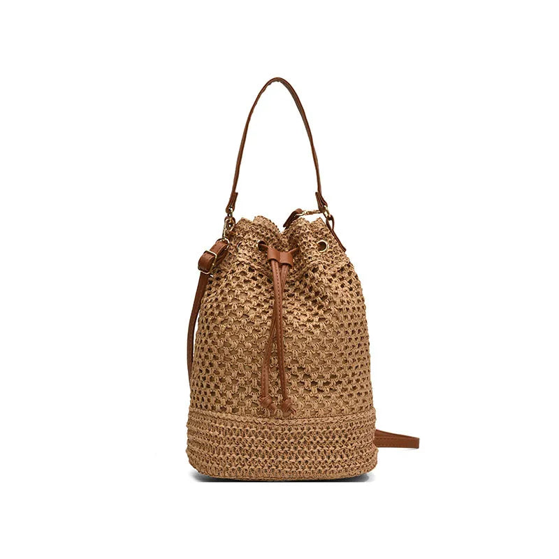 Weaving Bag Women 2024 New Fashion Bucket Bag Summer Niche Hundred Straw Beach Single Shoulder Crossbody Bag