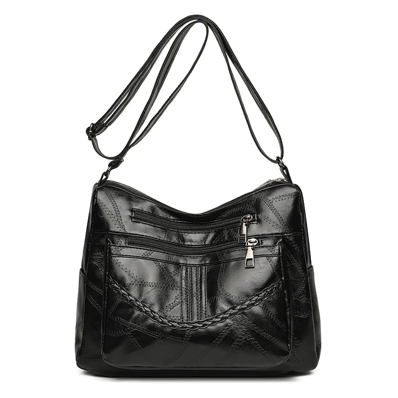 Light Women's Bags for Mom Multi-pocket Design Ladies Crossbody Shoulder Bags Vintage Pu Leather Purses and Handbags Sac A Main