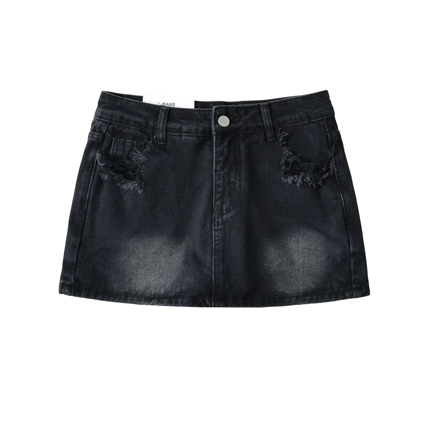 Mini skirts for women high waisted denim skirt black distressed jeans skirts womens 2024 Summer clothes blue jean skirts ripped