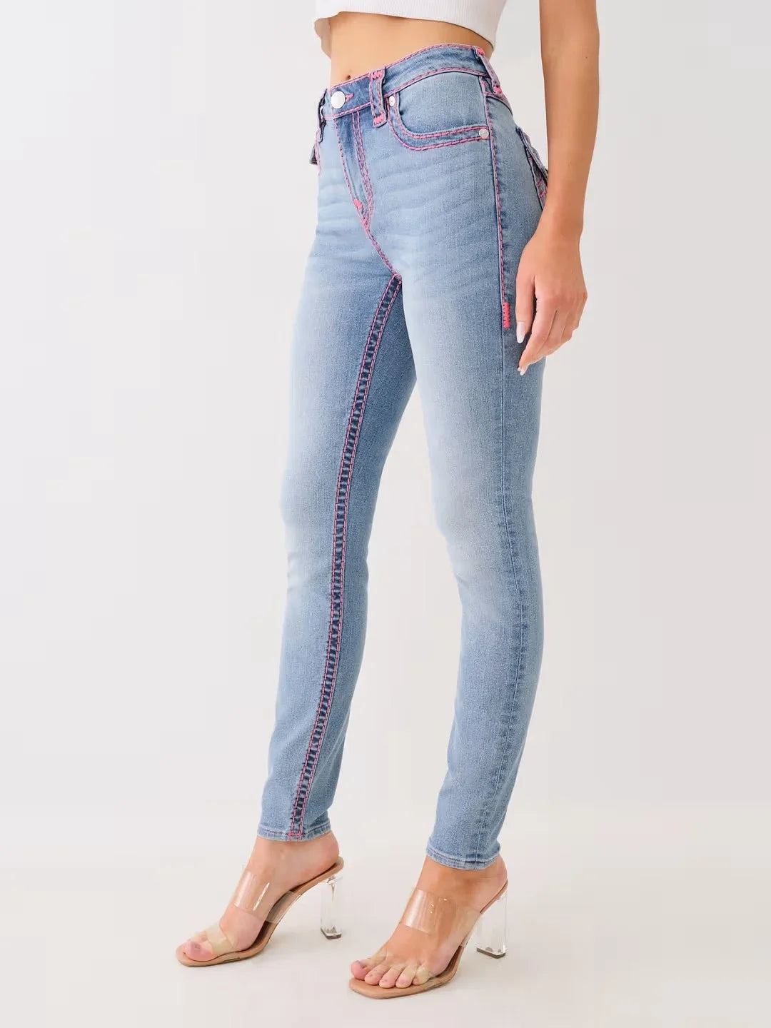 Sexy Retro Buddha Embroidered Low Rise Jeans Womens Skinny Jeans Fashionable Flare Jean Casual Washed Pants Sweatwear Denim Pant