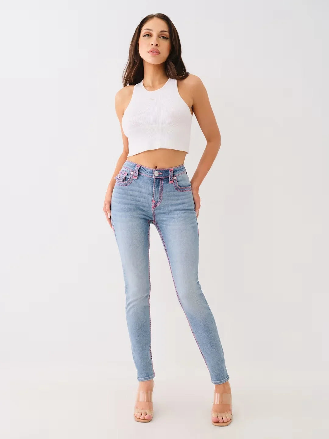 Sexy Retro Buddha Embroidered Low Rise Jeans Womens Skinny Jeans Fashionable Flare Jean Casual Washed Pants Sweatwear Denim Pant