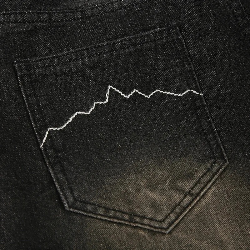 Low Waist Jeans for Women Goth Y2k Style Baggy Jeans Punk New Jeans Wide Leg Denim Pants Kpop Casual Loose Streetwear