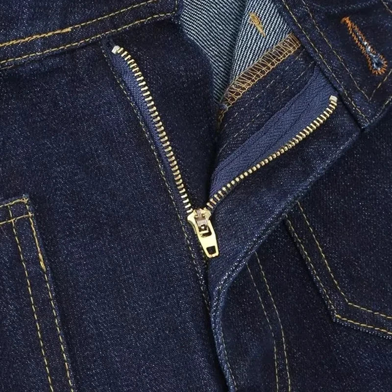 Casual Women's High Waist Straight-leg Jeans Pants Fashion All-match Full Length Denim Pants Pocket Zipper Jean Trousers