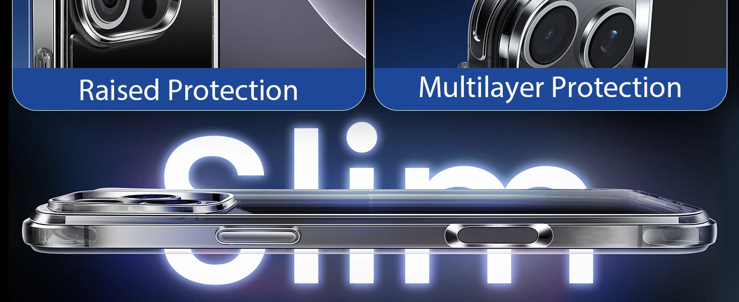 2pcs Ultra-thin Clear shockproof Phone Case for iPhone 16 15 14 13 12 11 Pro Max 14 15 16 Plus iPhone protector Silicone Cover