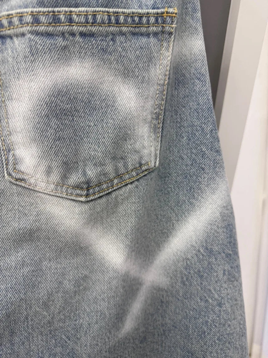 Long Denim Skirt Women 2024 Summer New Arrivals Heart Pattern High Waist A Line Jean Skirt For Women Streetwear Maxi Skirts