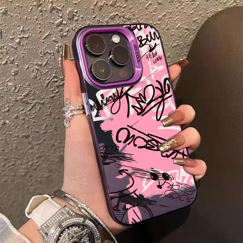 Personalized English Writing Lip Phone Case For IPhone 16 Cases For IPhone 15 14 13 12 11 Pro Max Cover Case Funda Bumber Coque