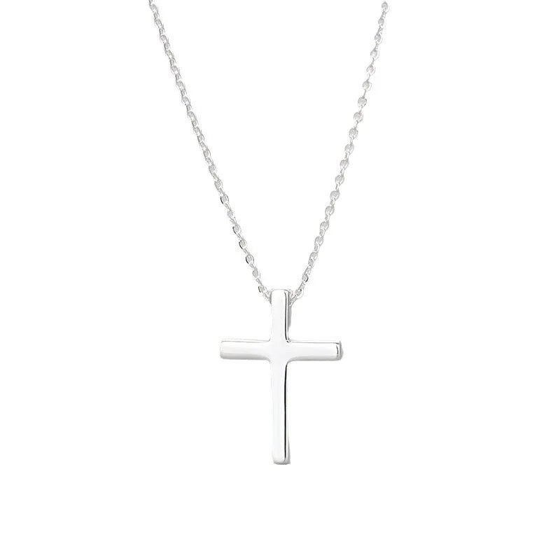 925 Sterling Silver Necklace For Women Adjustable Simple Cross Shape Necklace O-Chain Choker Necklaces Birthday Gift Chocker