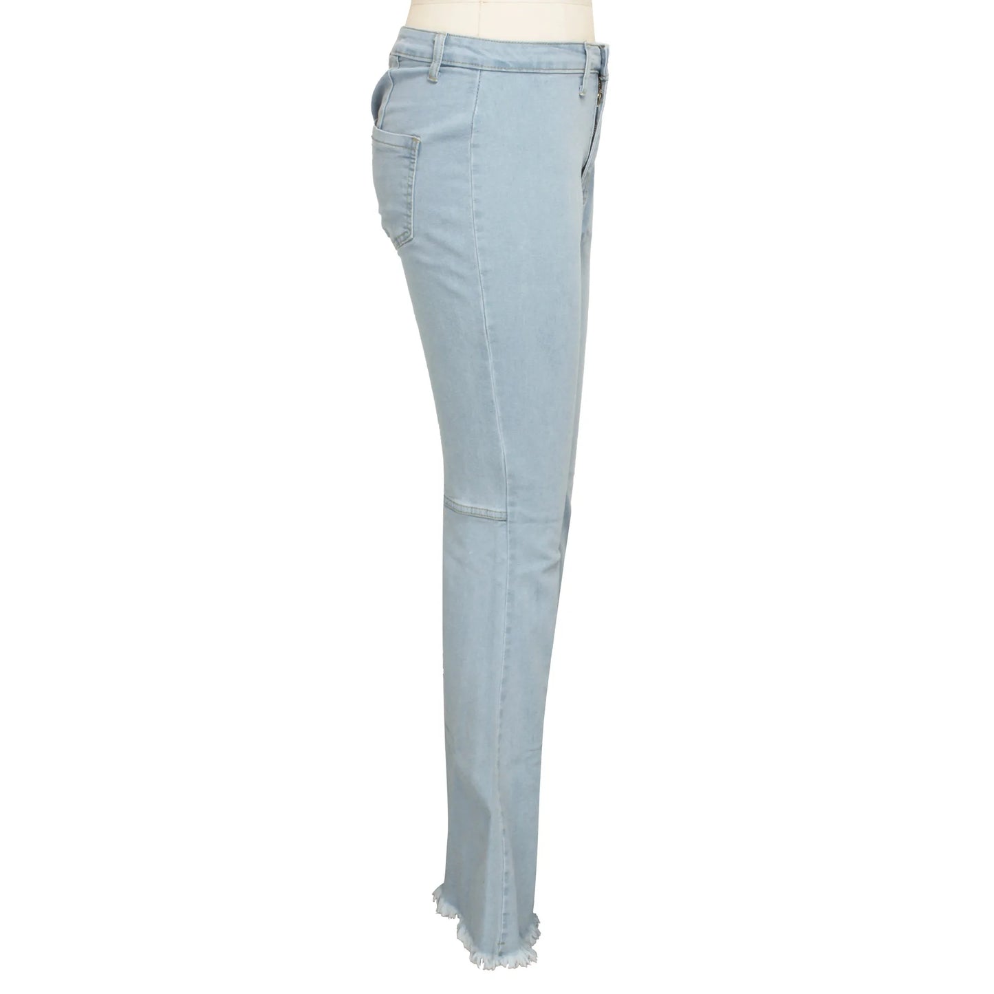 Women Jeans Flare Pants Sexy Denim Long Pant Hip Wrap Casual Solid Elegant Splice Regular Slim Fit High Waist Trousers Summer