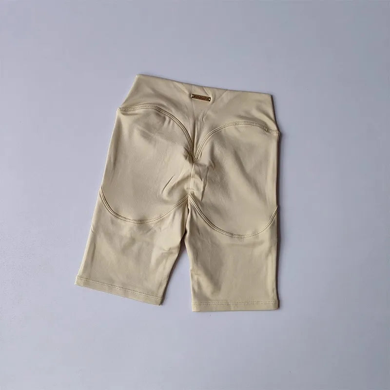 Women's yoga exercise shorts, high waist, tight fit, quick drying peach hip yoga five point exercise and fitness pants