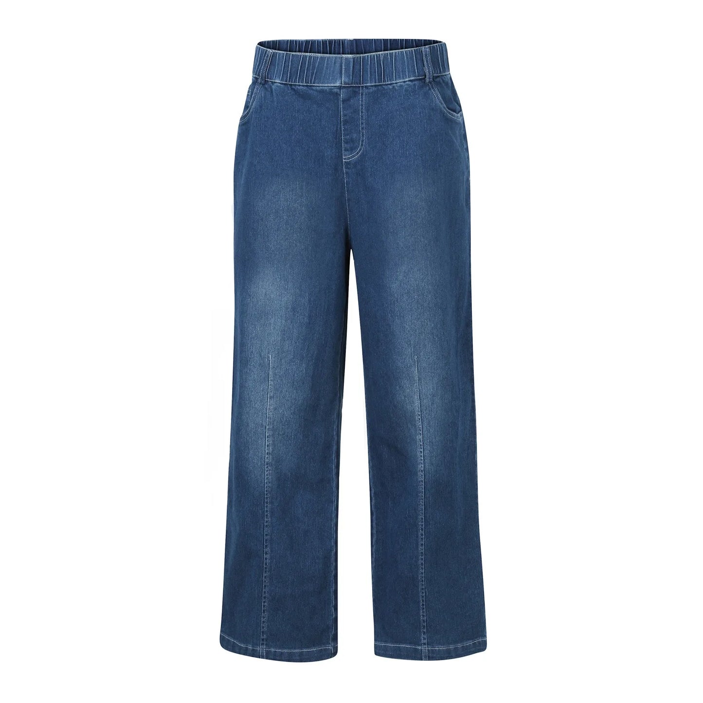 New Wide Leg Jeans For Women Seamed Front Wide Leg Jeans Solid Color Casual Fashion Trousers Pantalones De Mujer Pants For Women
