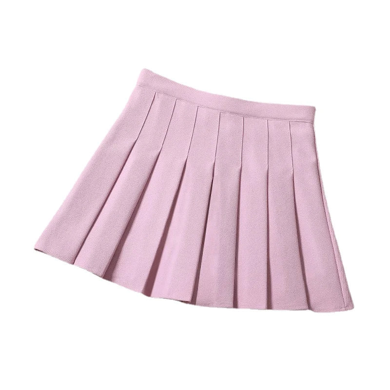 Women's Skirts Japanese Fashion School Clothes Brown Pleated Saias Femininas Girls Red Ropa Para Mujer Mini Skirt With Shorts