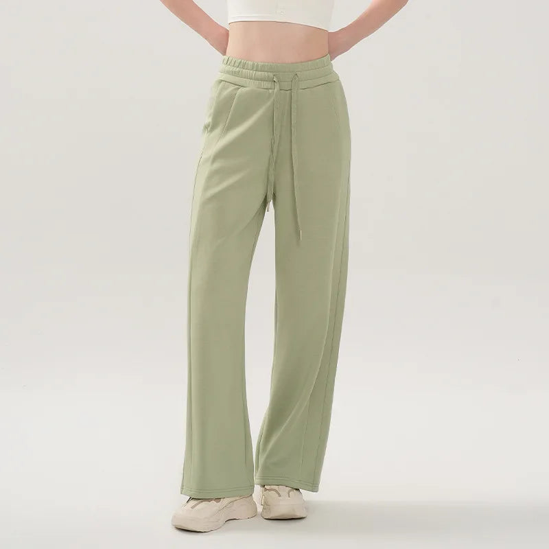 Women's Yoga Pant Autumn Winter Loose Fit Wide Leg Pants Commuting Fitness Drawstring Casual Trousers