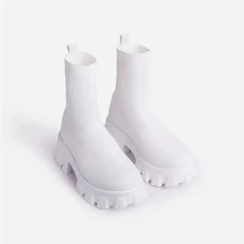Women's Socks Shoes 2025 Spring Autumn New Fashion Breathable Casual Wedges Platform Ankle Boots Zapatos De Mujer Boots