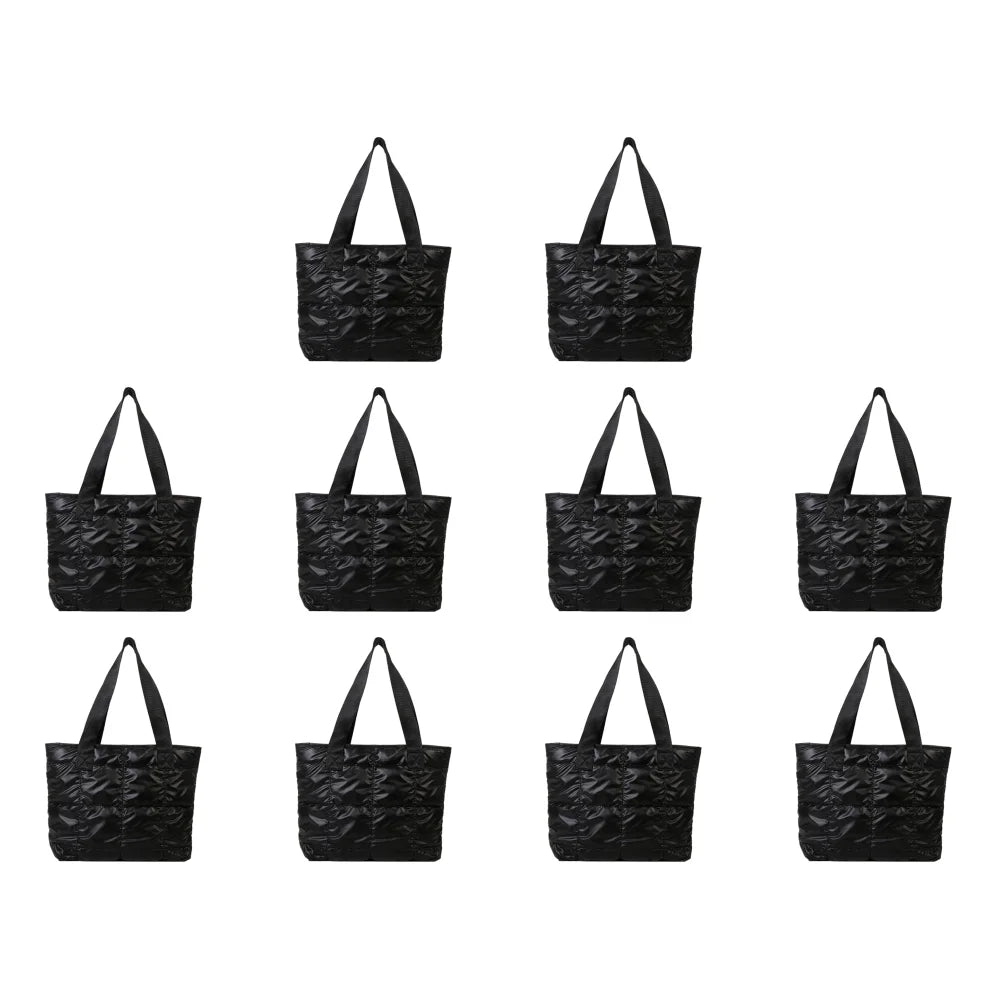 Fashion Tote Handbags for Women Black Large Capacity Soft Rhombus Bags Vinatge Quilted Shoulder Bag Purse for Travel Shopping
