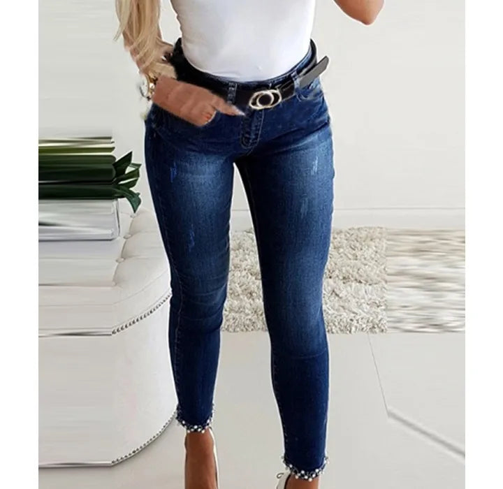 Winter Jeans Women Streetwear Spring and Summer 2024 Fashion Versatile Casual Bow Denim Pants Y2k Pencil Trousers for Female