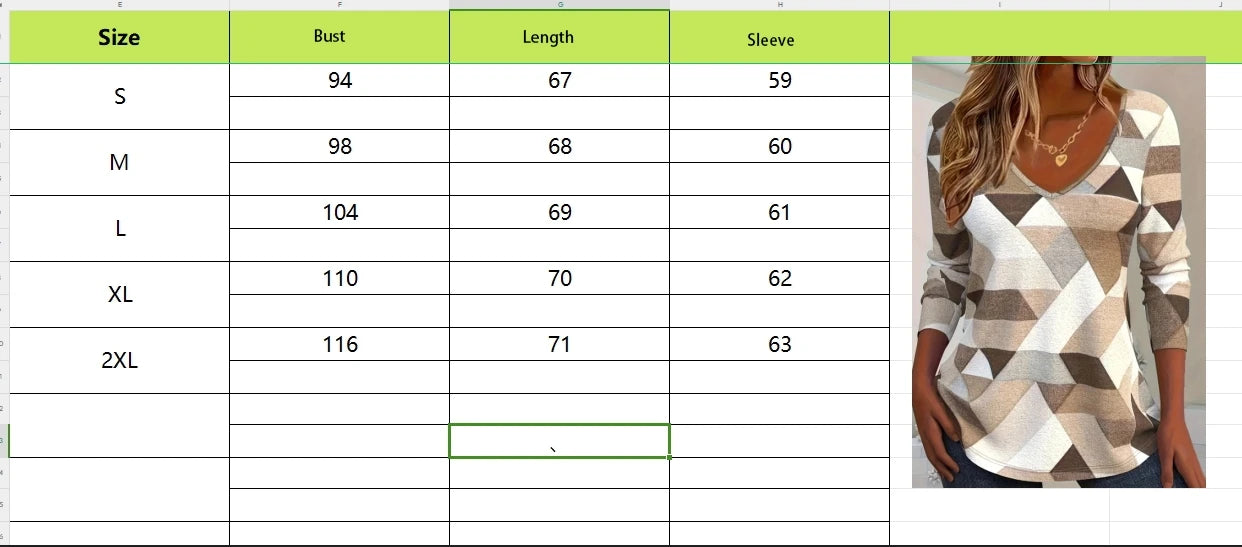 Women Elegant Minimalist Spring Top 2024 New Geometry V-Neck Long Sleeve Blouse Fashionable T-Shirt