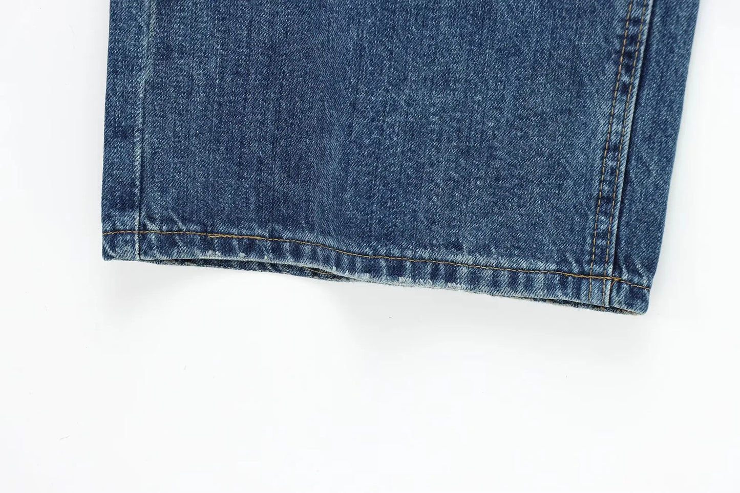 Women's new chic fashion asymmetrical waist design loose high waist wide leg jeans retro side pocket zipper women's denim pants