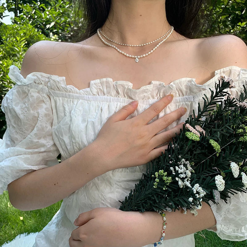 925 Sterling Silver Necklace With Simple Geometric Beads Choker Shiny And Delicate Collarbone Chain For Women's Fashion Jeweller