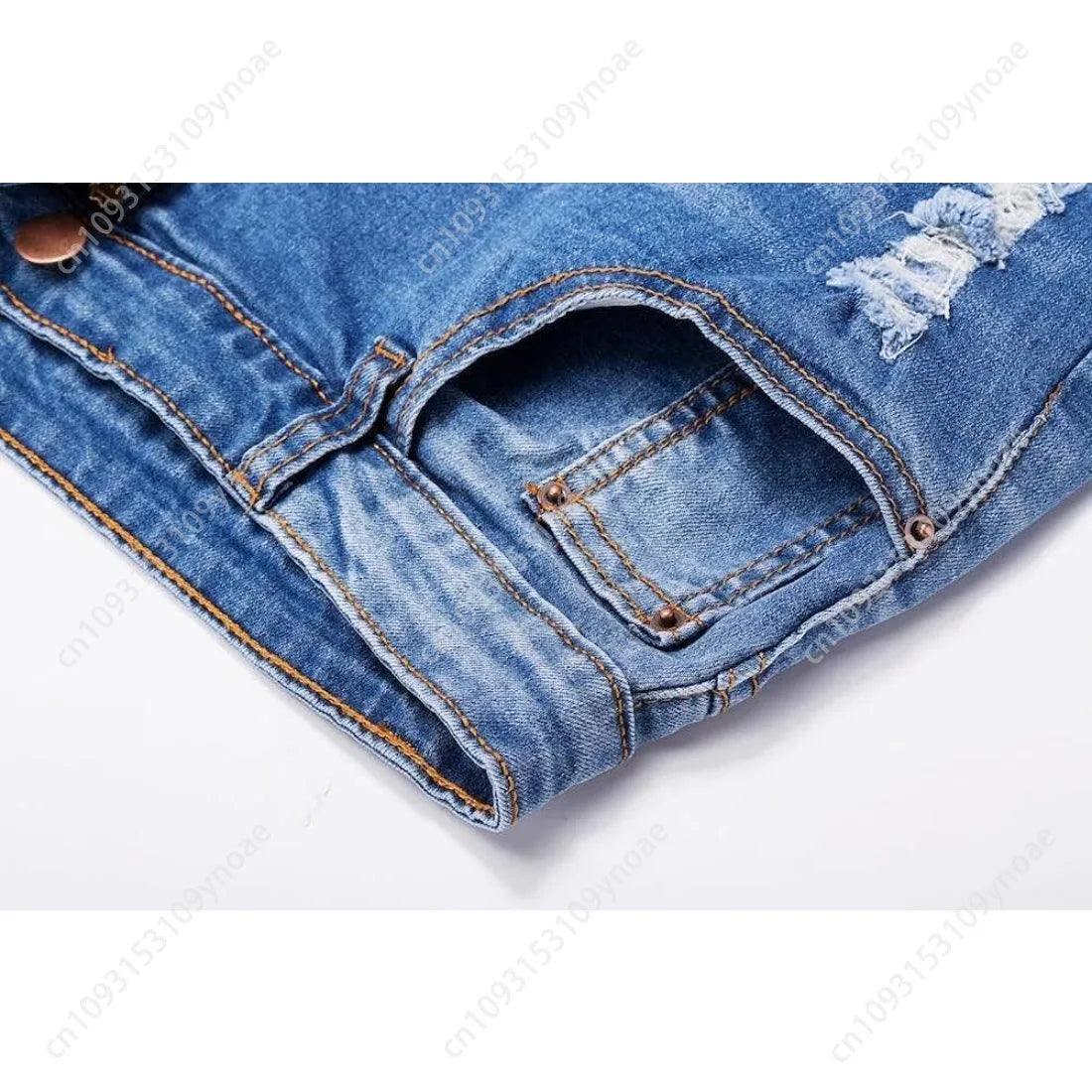 Retro Ripped Jeans Sexy Women Mid Rise Pants Hip Hugging Tight Bermuda Shorts Y2k Hip Hop Trousers Street Fashion Pant