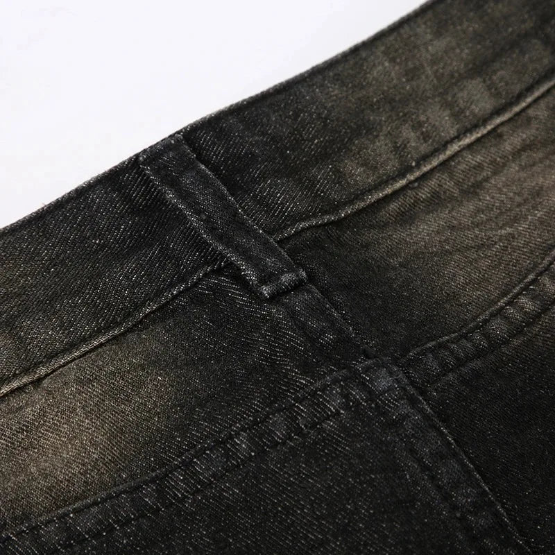 Low Waist Jeans for Women Goth Y2k Style Baggy Jeans Punk New Jeans Wide Leg Denim Pants Kpop Casual Loose Streetwear