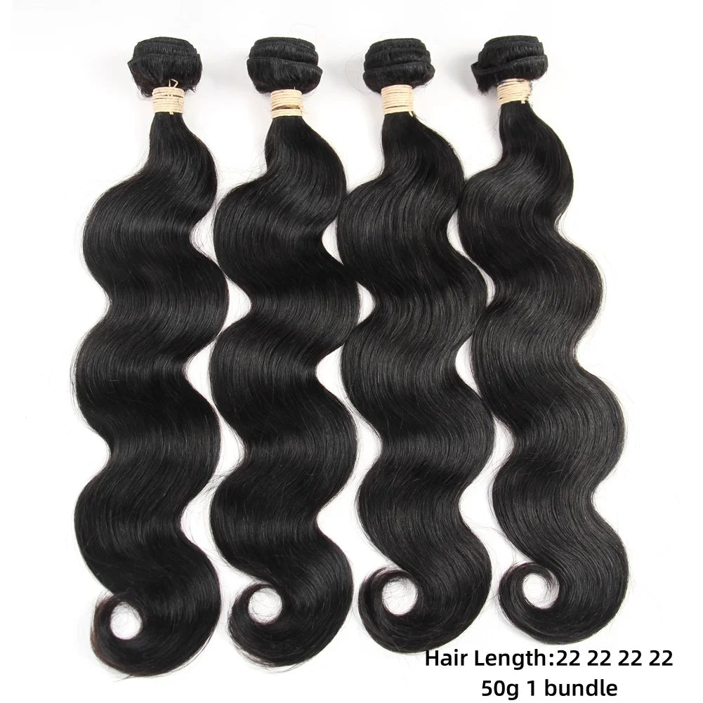 3 Bundles Brazilian Body Wave Human Hair Extension Natural Black Hair Weave Double Machine Wefted Durability 10-30Inch For Women