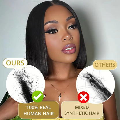 Glueless Wear Go Straight Human Hair Wigs Short Ready To Wear Bob Wigs Without Glue Closure Front Wigs For Women on Sale