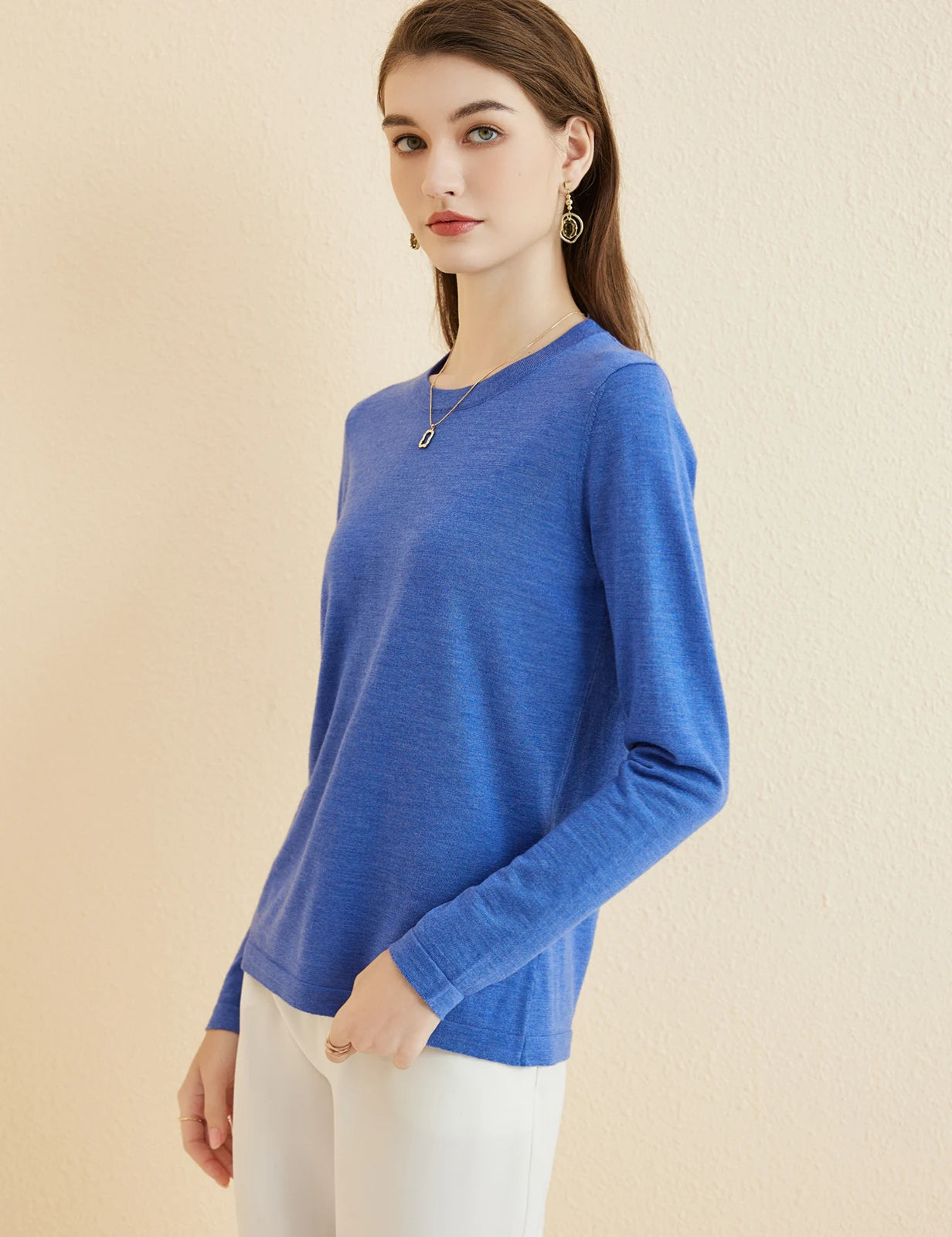 Women's T Shirt 100% Merino Wool Base Layer Top Fall Winter Fashion Crewneck Soft Merino Tee Long Sleeve Tops Knit Women Clothes