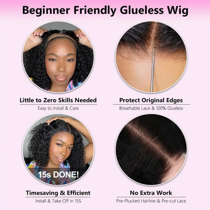 Glueless Wear Go Straight Human Hair Wigs Short Ready To Wear Bob Wigs Without Glue Closure Front Wigs For Women on Sale
