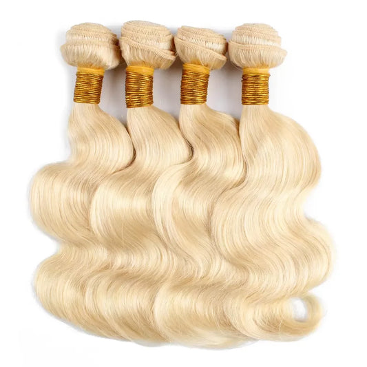 613 Blonde Hair Bundles Brazilian Hair Weave Bundle Body Wave Virgin Human Hair Long 26 28 30 32 Inches Human Hair Extension 10A