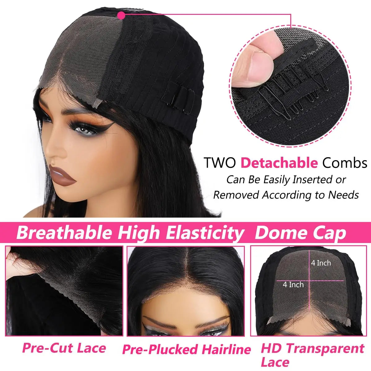 Glueless Wear Go Straight Human Hair Wigs Short Ready To Wear Bob Wigs Without Glue Closure Front Wigs For Women on Sale