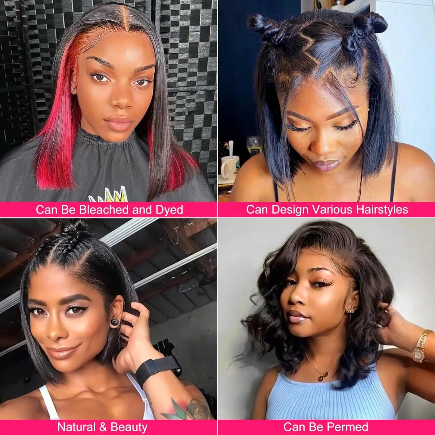 Glueless Wear Go Straight Human Hair Wigs Short Ready To Wear Bob Wigs Without Glue Closure Front Wigs For Women on Sale