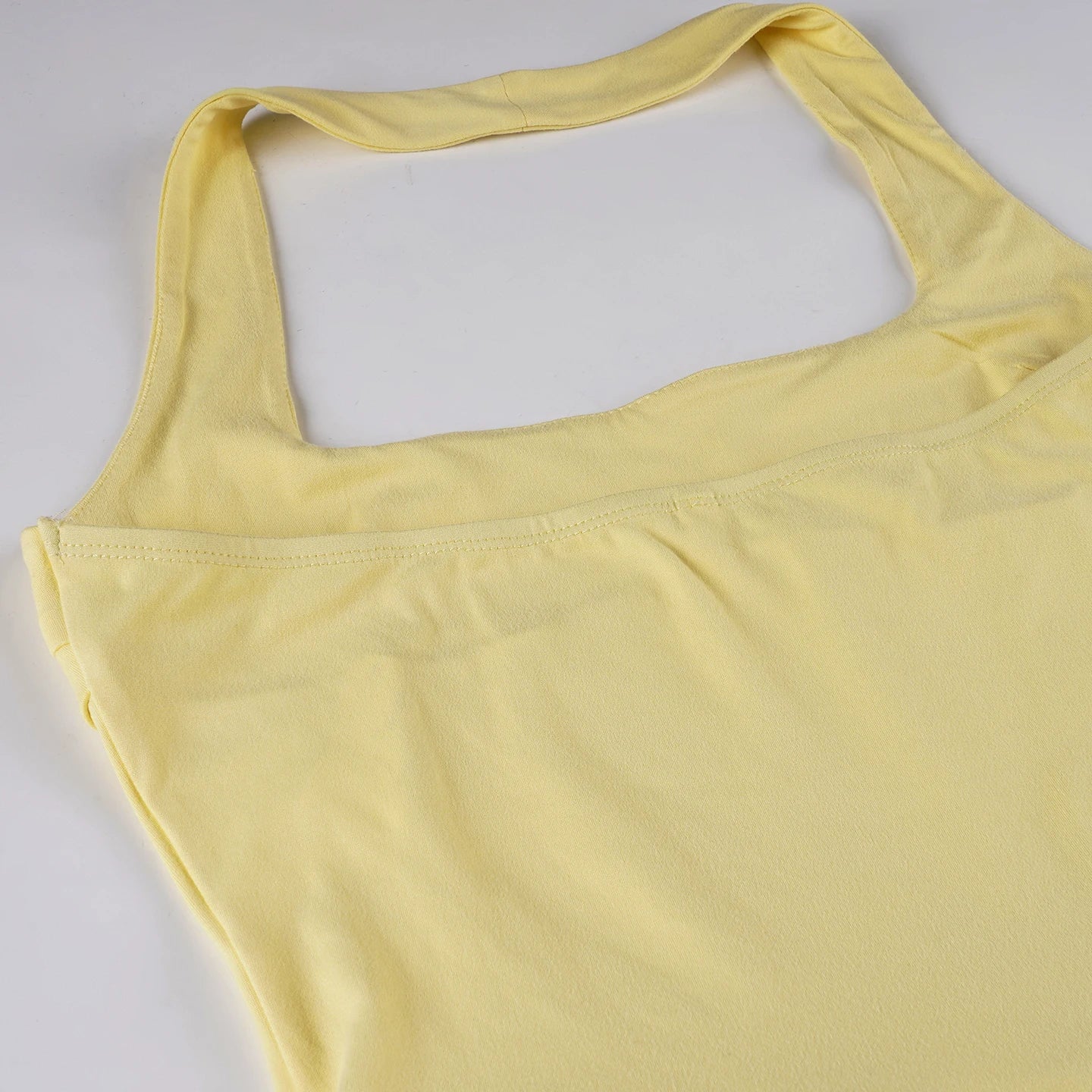 Women's Dresses 2025 Halter Mini Dress Chic U Neck Layer Ruffles Hem Bodycone A Line Vestido Summer Ladies Street Party Wear