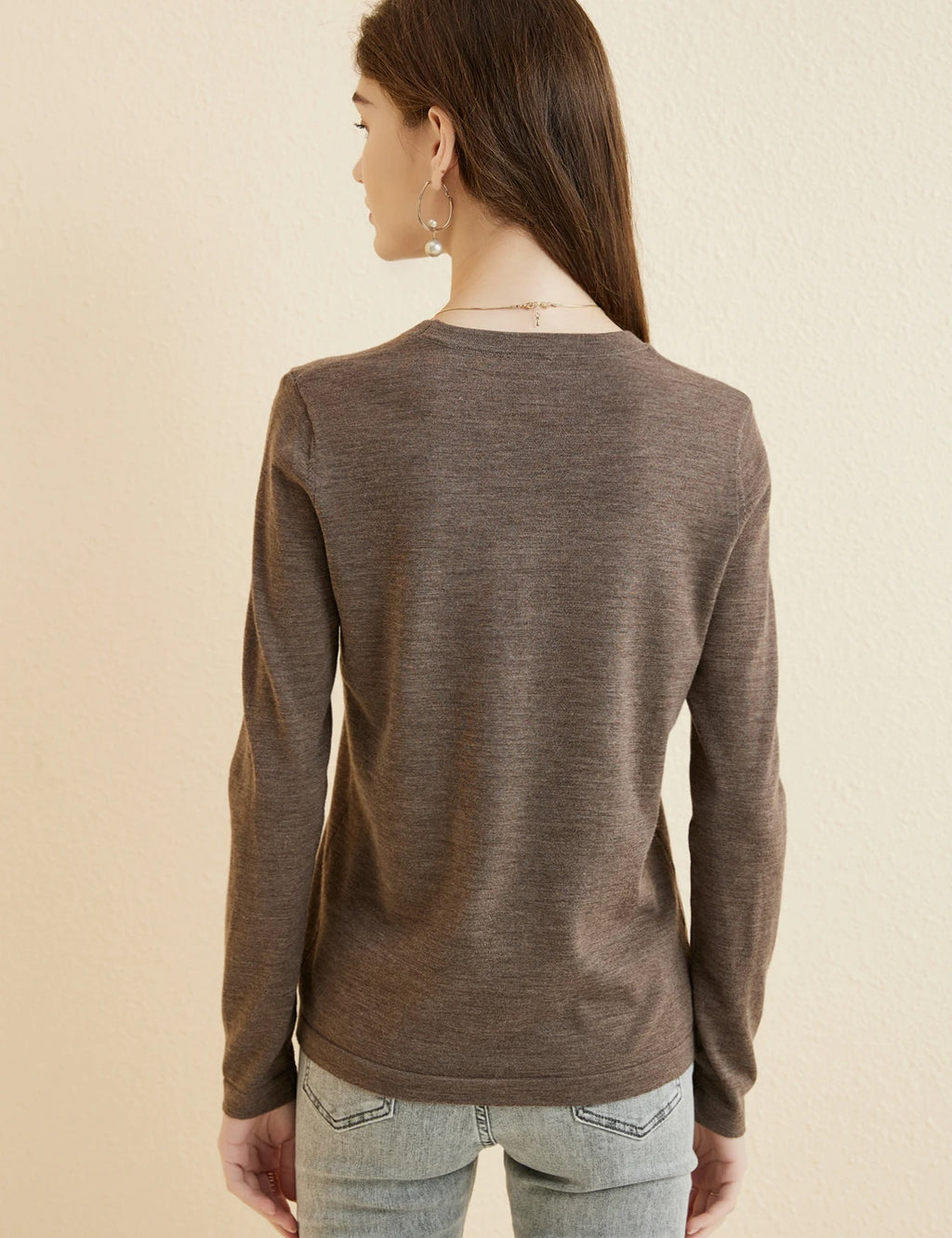 Women's T Shirt 100% Merino Wool Base Layer Top Fall Winter Fashion Crewneck Soft Merino Tee Long Sleeve Tops Knit Women Clothes