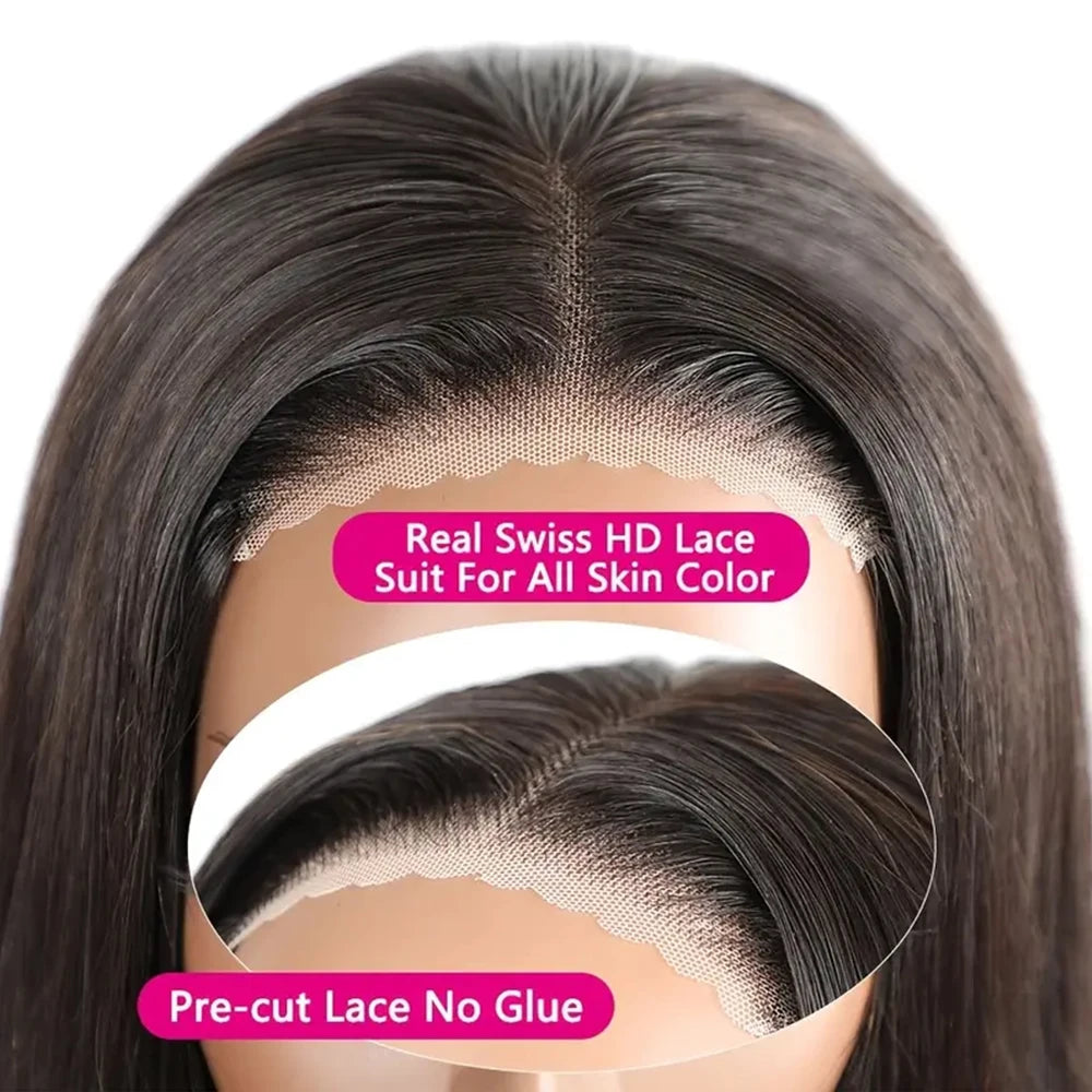 Glueless Wear Go Straight Human Hair Wigs Short Ready To Wear Bob Wigs Without Glue Closure Front Wigs For Women on Sale