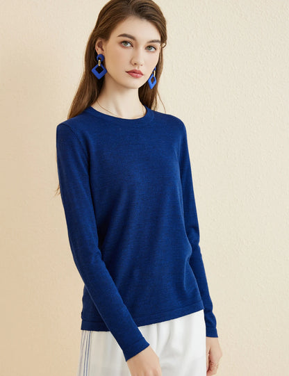 Women's T Shirt 100% Merino Wool Base Layer Top Fall Winter Fashion Crewneck Soft Merino Tee Long Sleeve Tops Knit Women Clothes