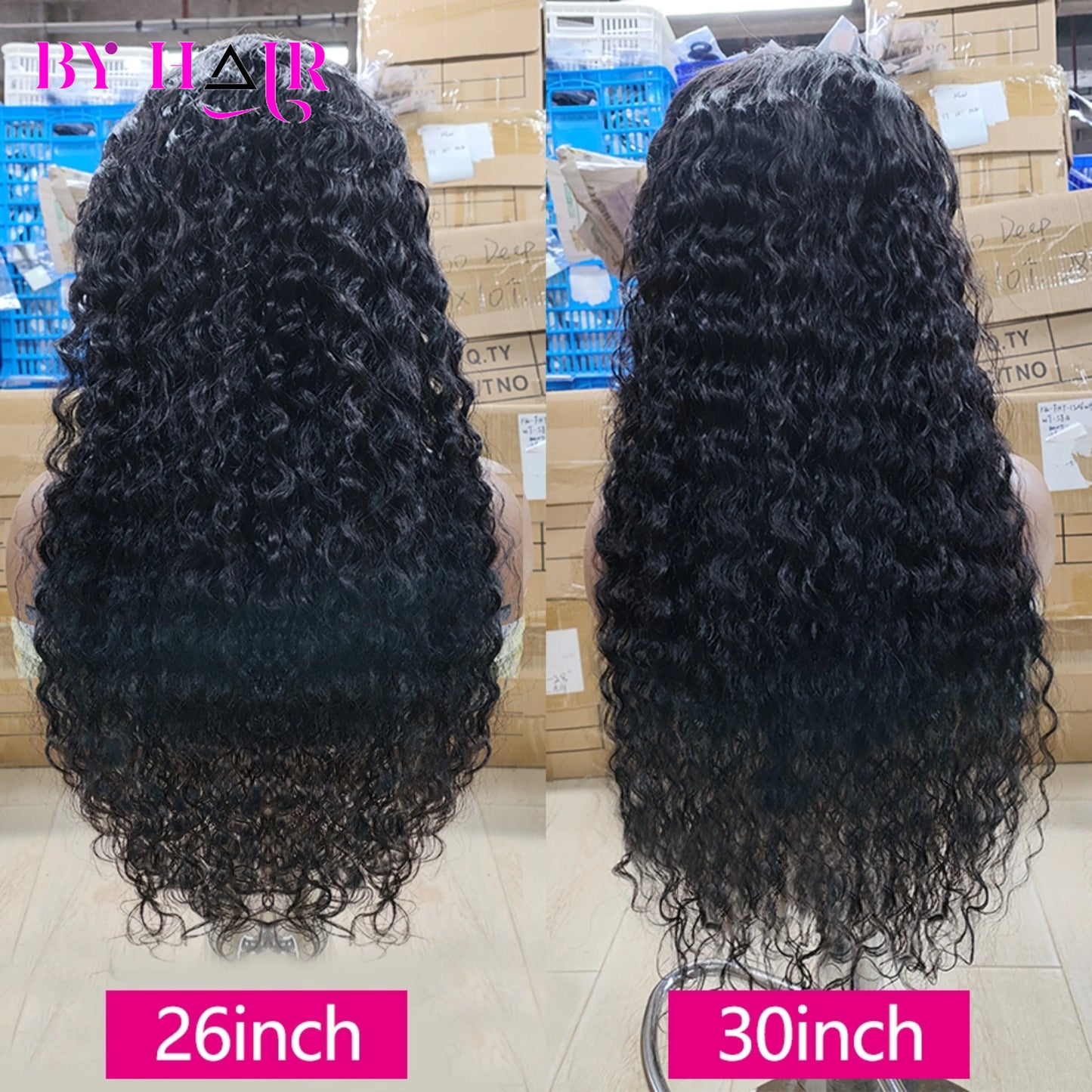 6x4 Glueless Wig Water Wave Human Hair Wigs Ready To Wear Pre-Cut Lace Glueless Curly Wigs Lace Front Human Hair Wig For Women
