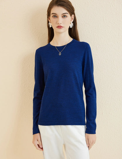 Women's T Shirt 100% Merino Wool Base Layer Top Fall Winter Fashion Crewneck Soft Merino Tee Long Sleeve Tops Knit Women Clothes