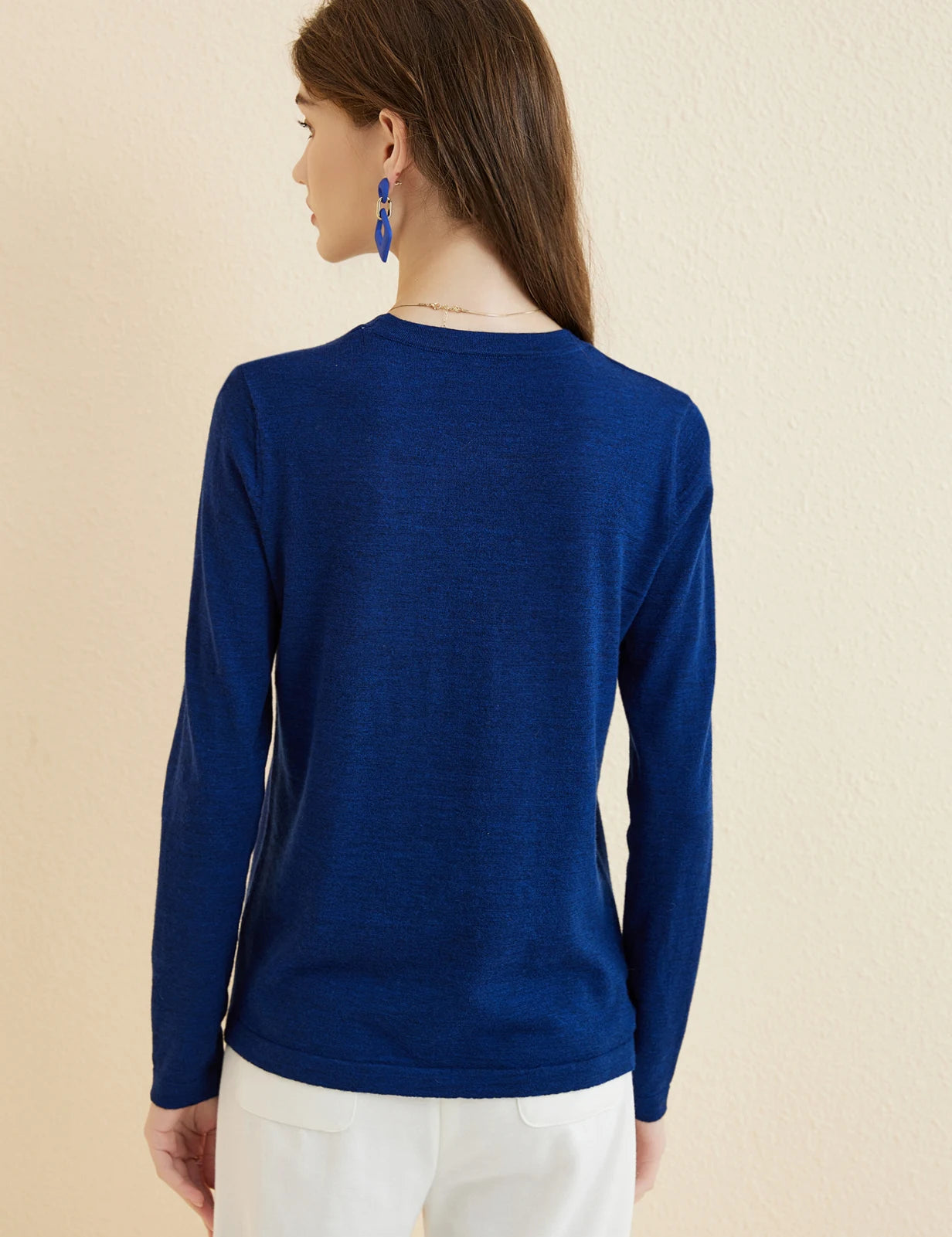 Women's T Shirt 100% Merino Wool Base Layer Top Fall Winter Fashion Crewneck Soft Merino Tee Long Sleeve Tops Knit Women Clothes