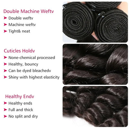 18-40 Inchs Loose Wave Bundles Brazilian Human Hair Weave Bundles 2/4/6 Bundles Deal Top Quality Human Hair Extensions Wholeasle