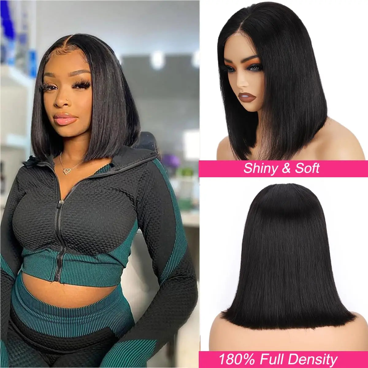 Glueless Wear Go Straight Human Hair Wigs Short Ready To Wear Bob Wigs Without Glue Closure Front Wigs For Women on Sale
