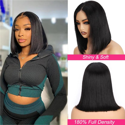 Glueless Wear Go Straight Human Hair Wigs Short Ready To Wear Bob Wigs Without Glue Closure Front Wigs For Women on Sale